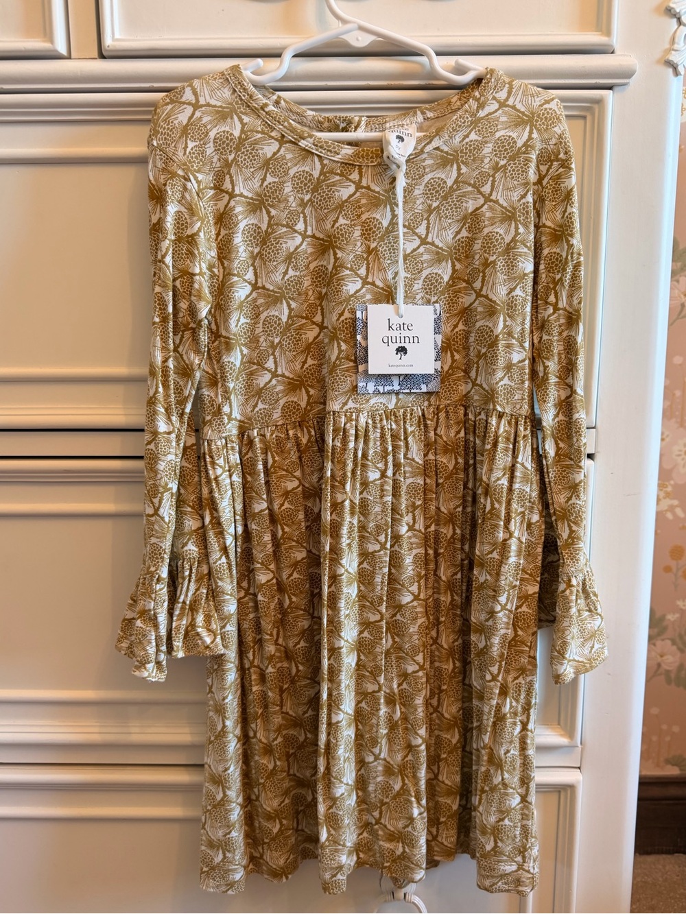 Kate Quinn Girls  Bamboo Neutral Pinecone Dress